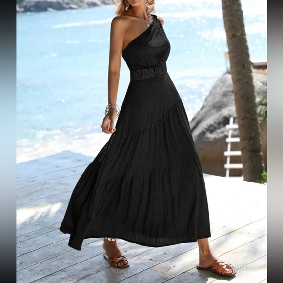 Boho one shoulder ruffle hem maxi dress - Picture 15 of 15